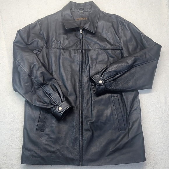 St. John's Bay Other - St. John's Bay Heavy Black Leather Jacket for Men Size Largr